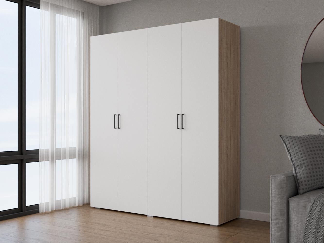 Распашной шкаф Хемнэс 3 beige ИКЕА (IKEA) изображение товара