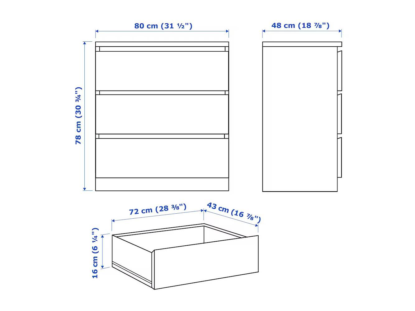 Комод Мальм 17 beige ИКЕА (IKEA) изображение товара